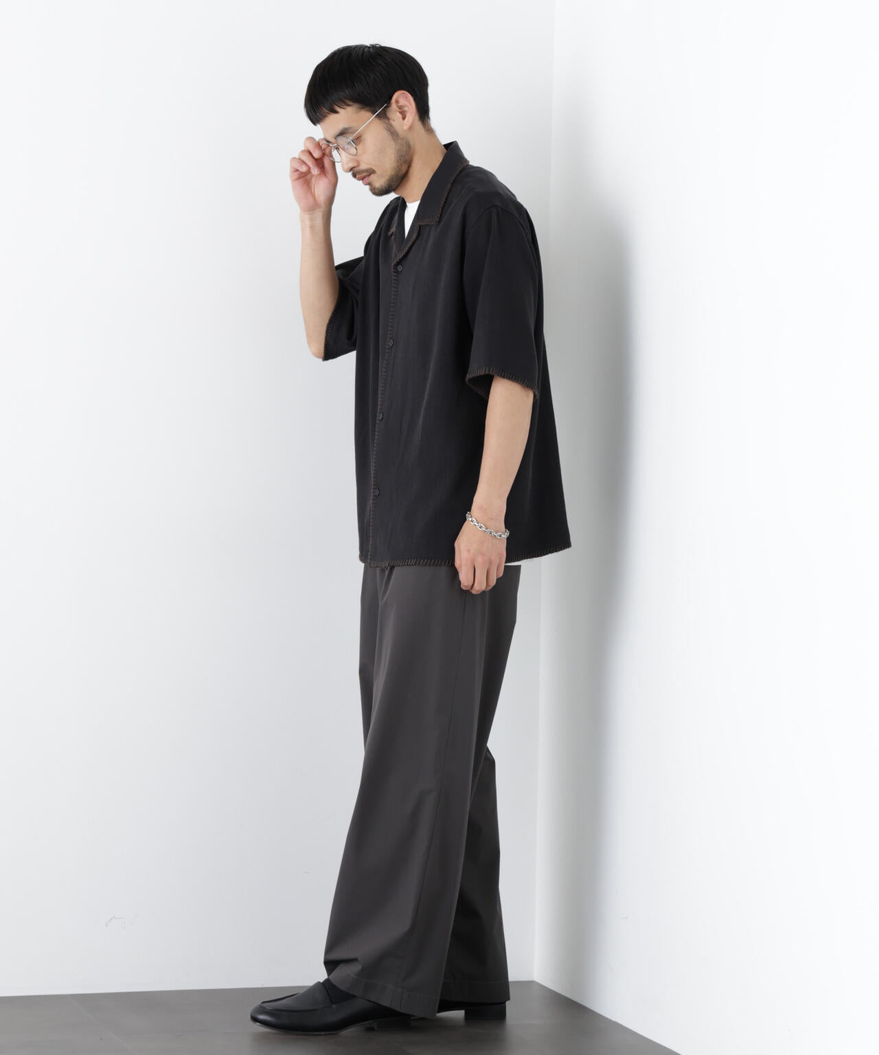 ブランケットステッチシャツ 半袖 6726121218