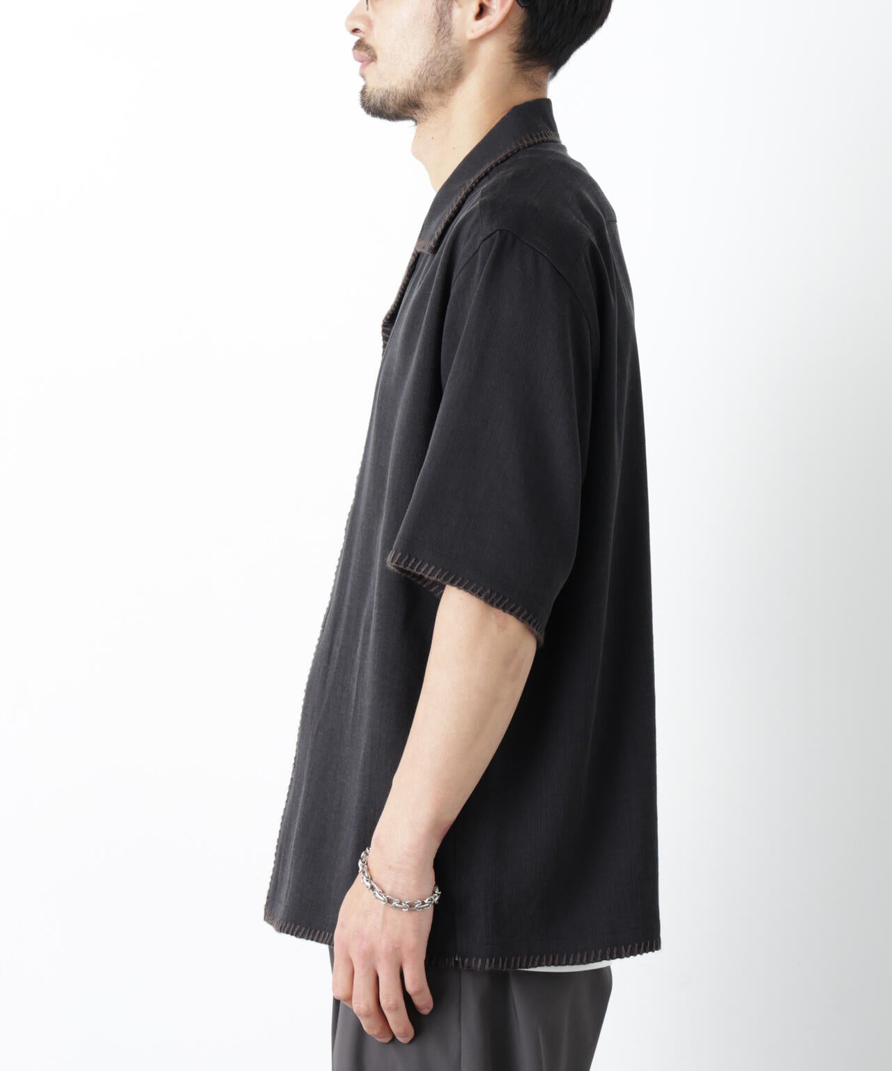 ブランケットステッチシャツ 半袖 6726121218