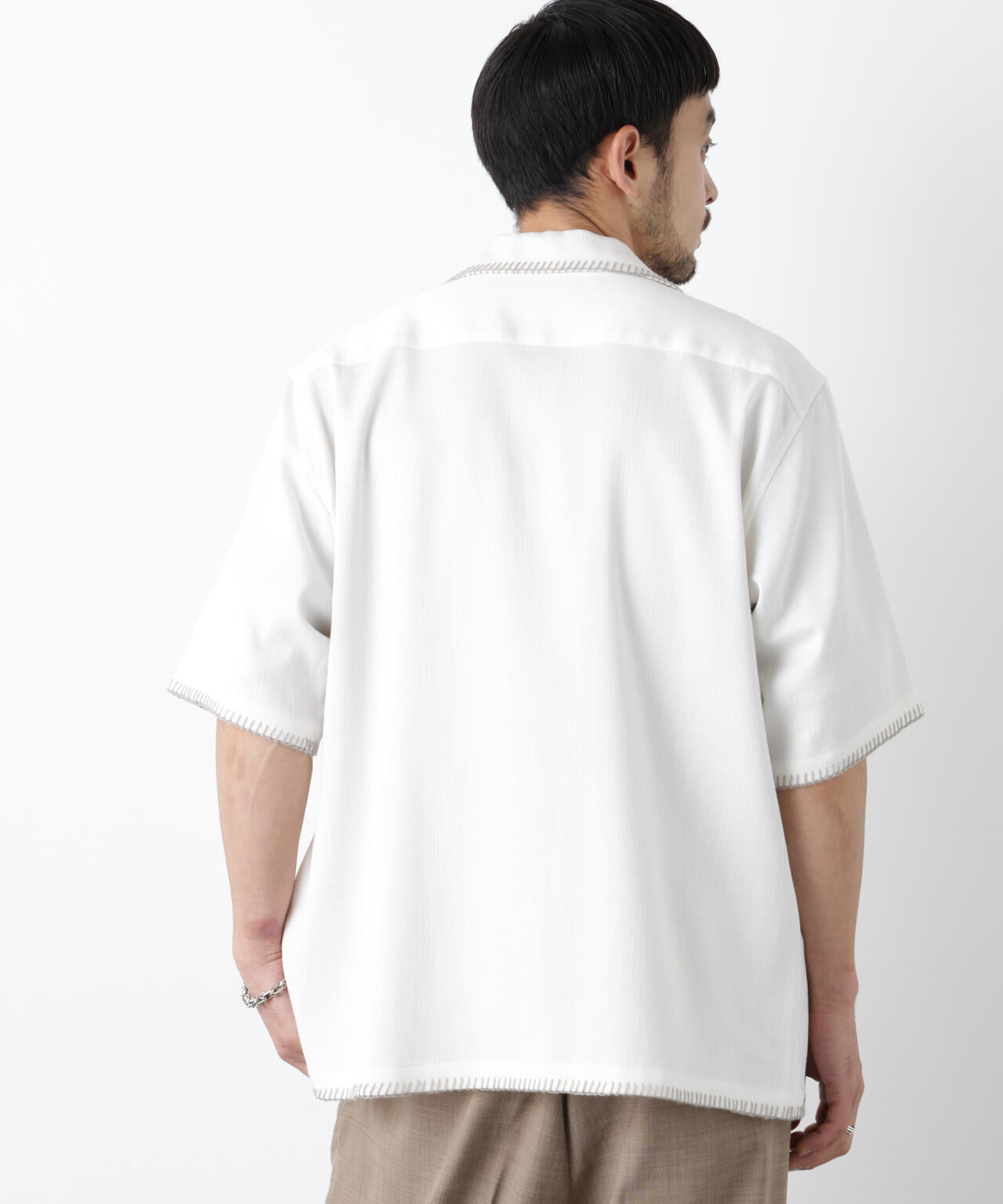 ブランケットステッチシャツ 半袖 6726121218