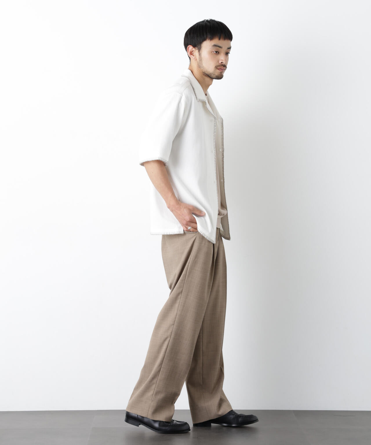 ブランケットステッチシャツ 半袖 6726121218