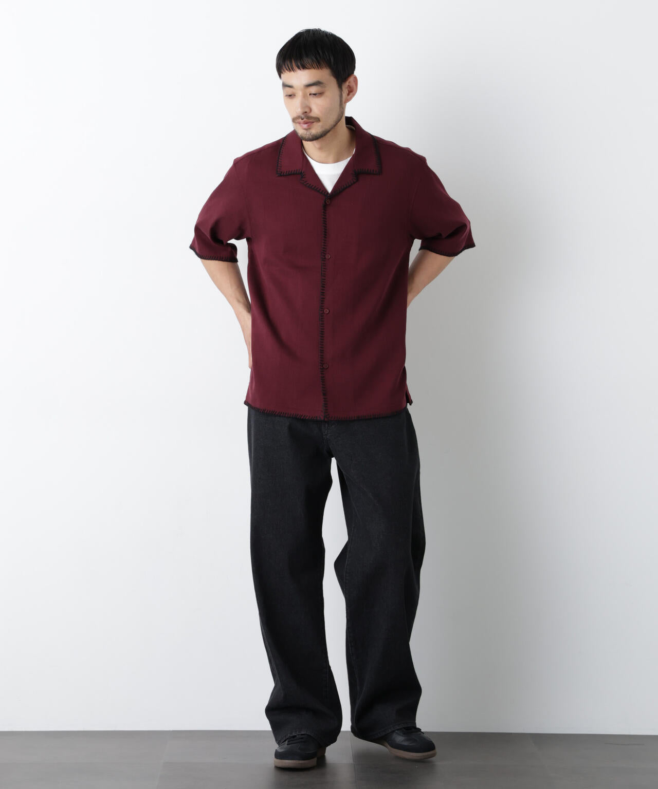 ブランケットステッチシャツ 半袖 6726121218