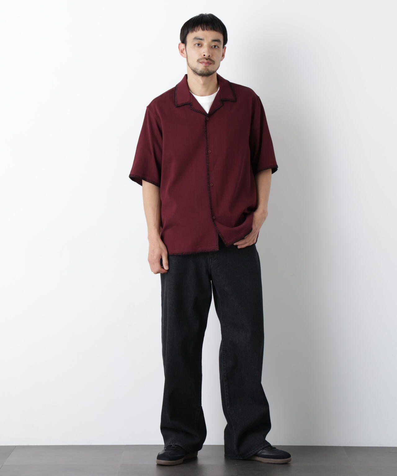 ブランケットステッチシャツ 半袖 6726121218