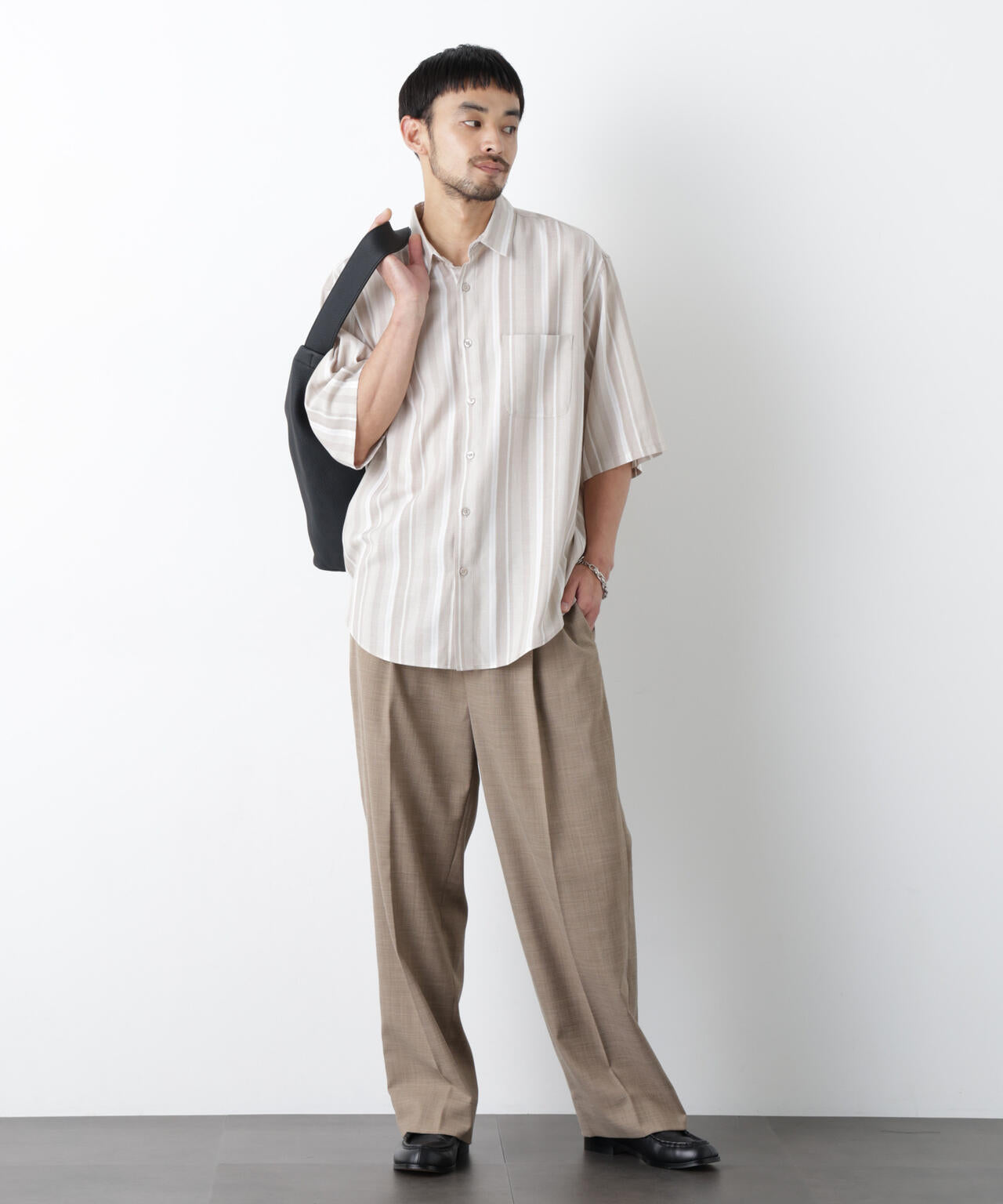 マルチストライプシャツ 半袖 6726121225