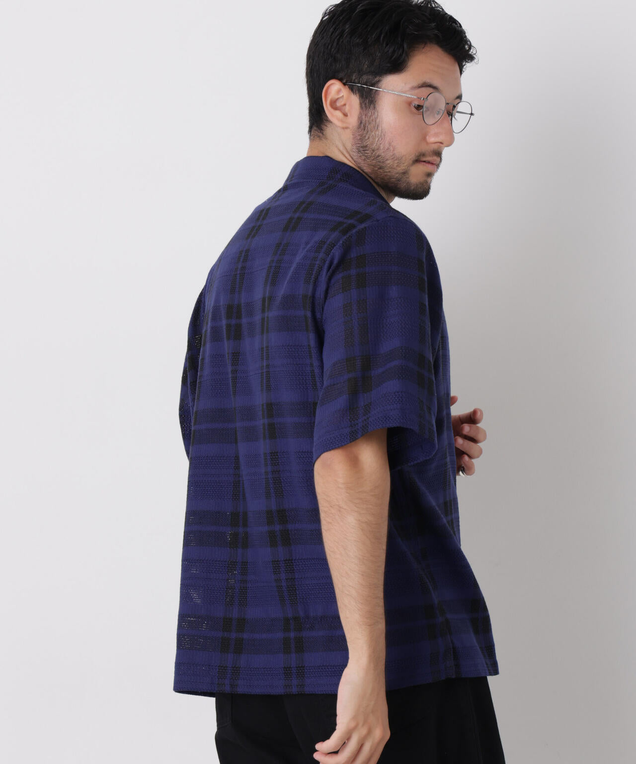 カラミチェックシャツ 半袖 6726121232