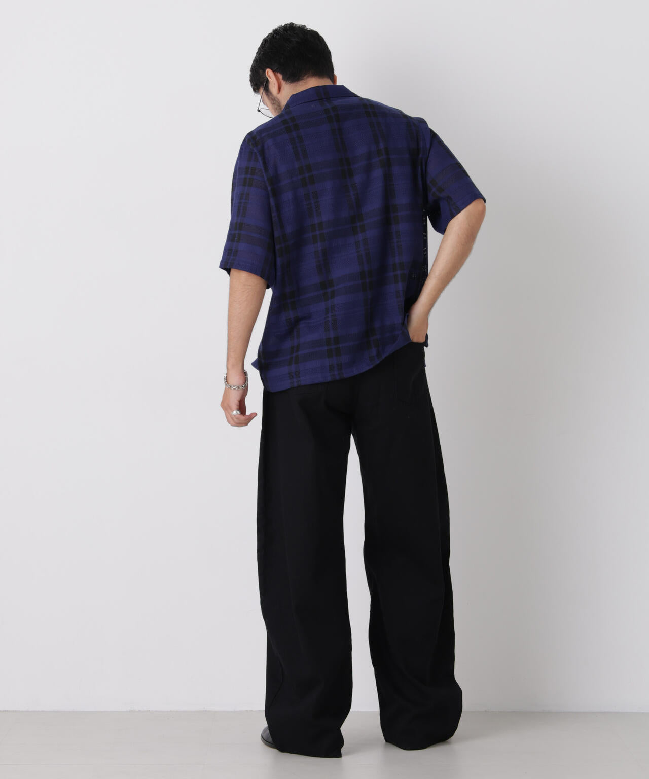 カラミチェックシャツ 半袖 6726121232