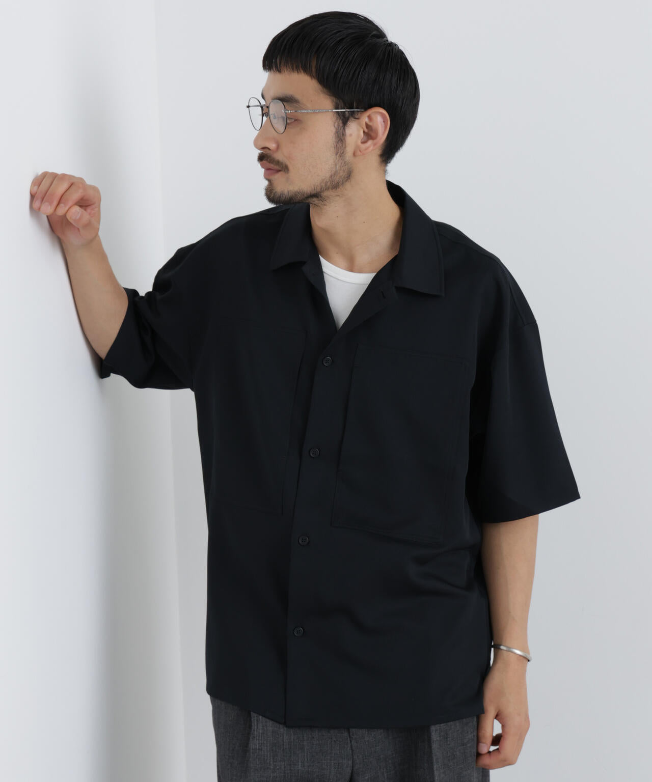 COOLFIBER(R)ドレープツイルシャツ半袖 6726121235