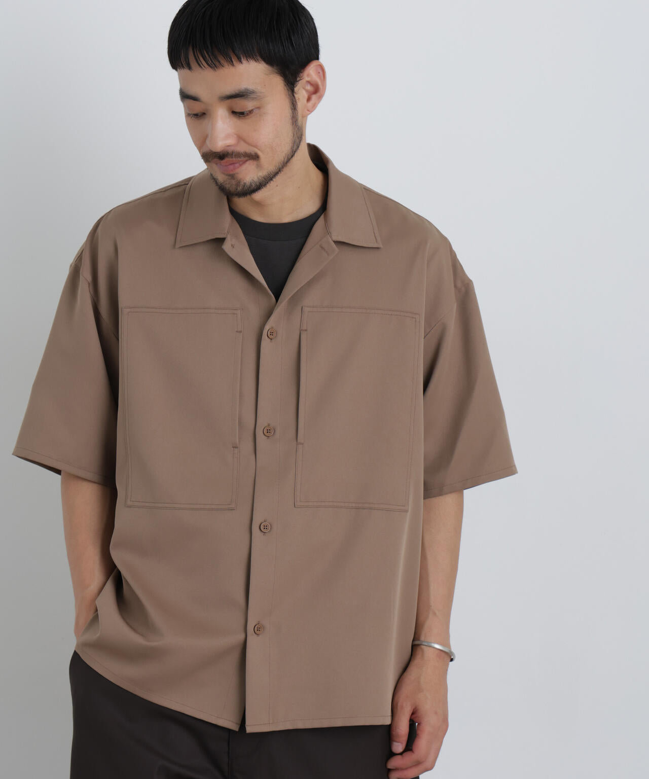 COOLFIBER(R)ドレープツイルシャツ半袖 6726121235
