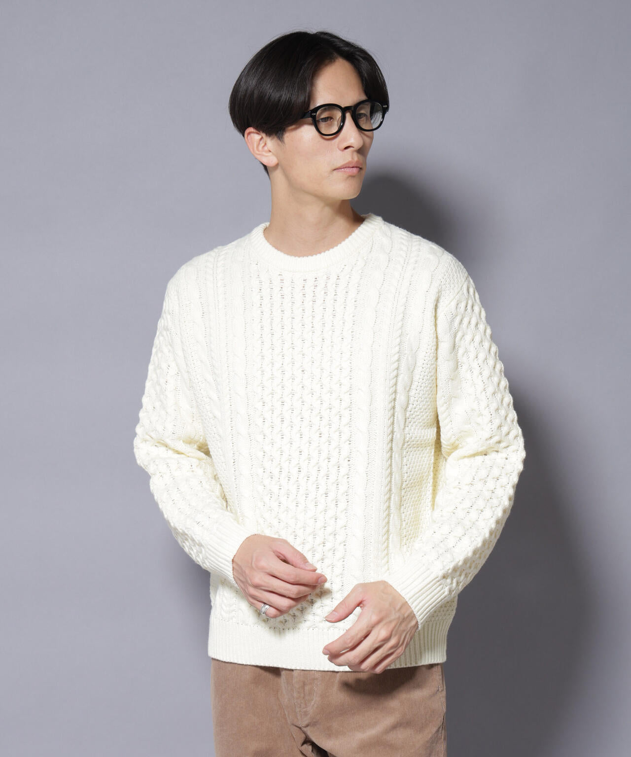 ローゲージケーブルニット 6726122207