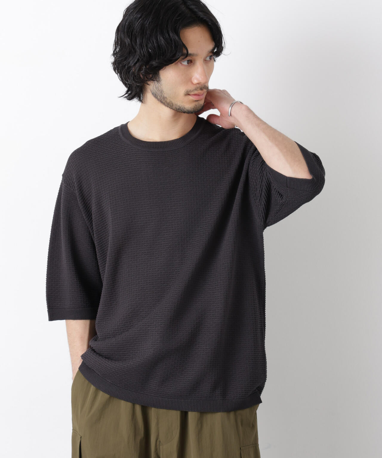 エアリードレープ ニットTシャツ 半袖 6726122215