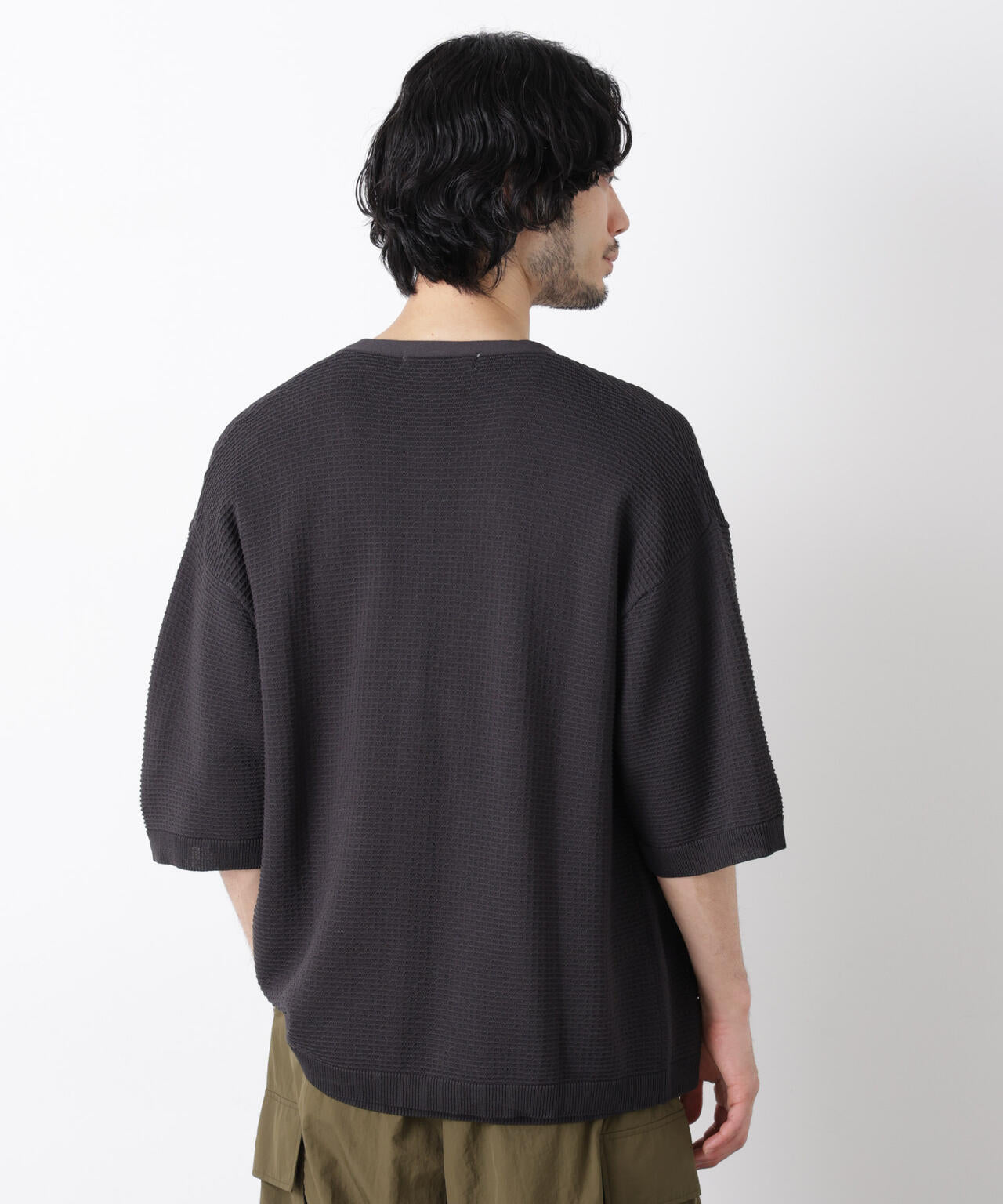 エアリードレープ ニットカーディガン 5分袖 6726122216