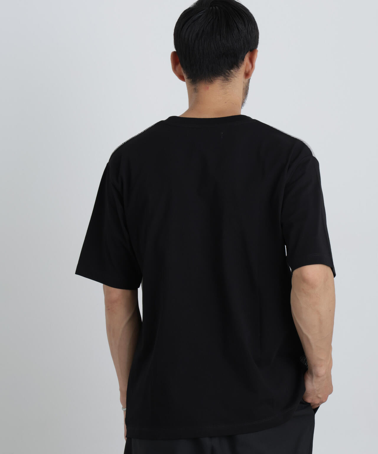 切替チェックニットTシャツ 半袖 6726122222