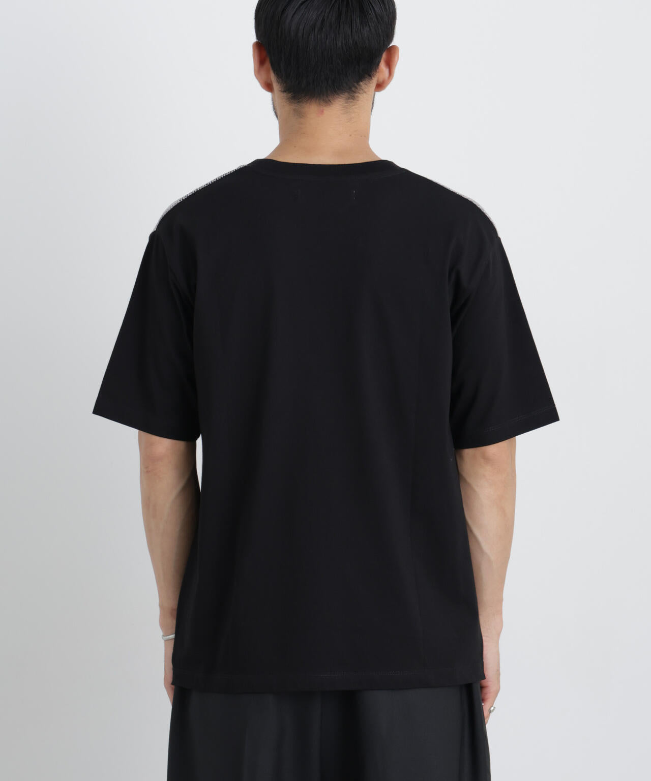 切替チェックニットTシャツ 半袖 6726122222