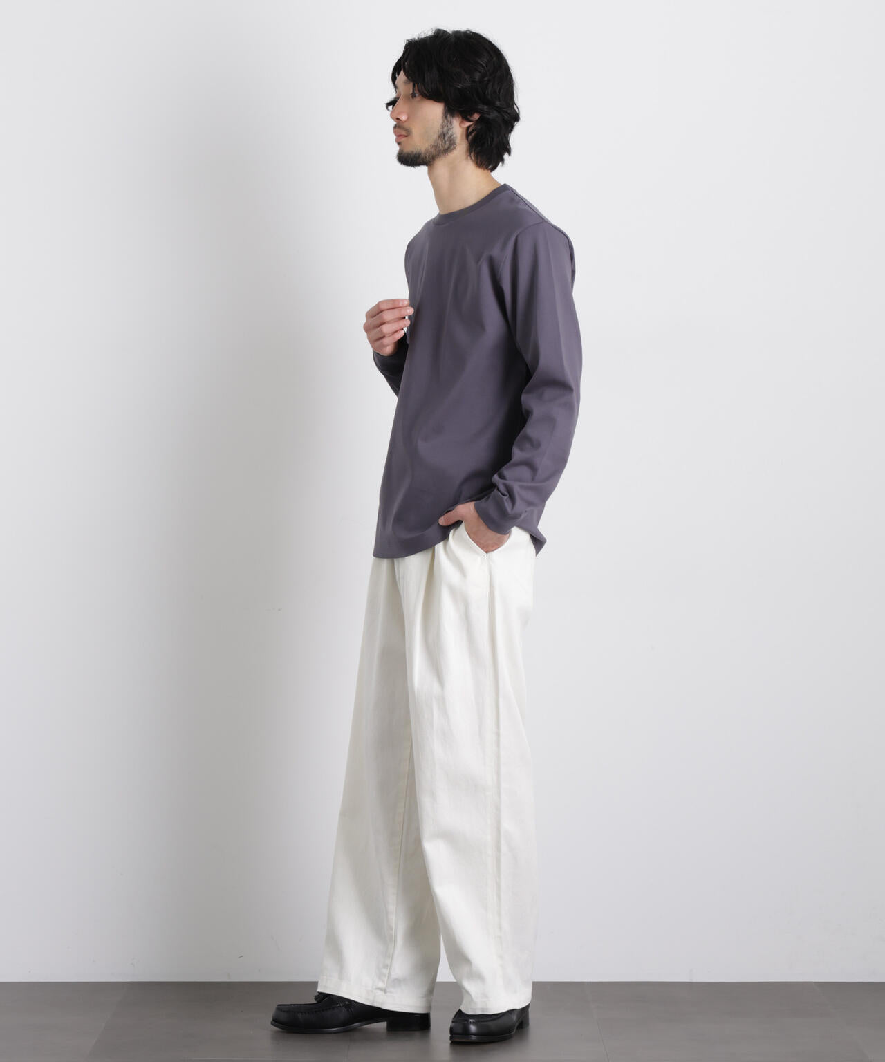 アンチスメルクルーネックTシャツ 長袖 6726123201