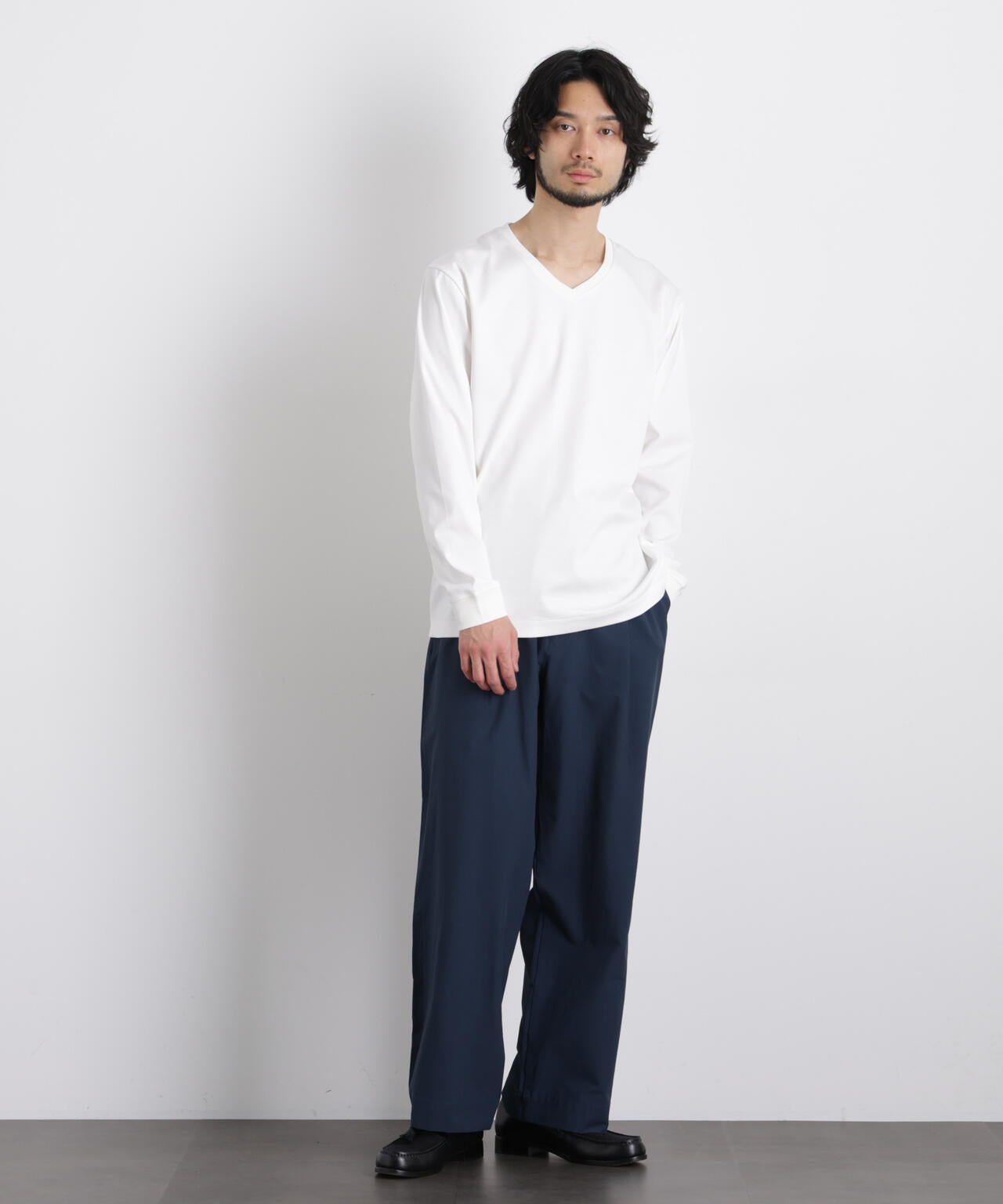 アンチスメルVネックTシャツ 長袖 6726123202