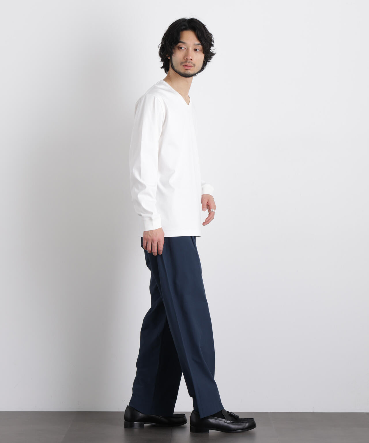 アンチスメルVネックTシャツ 長袖 6726123202