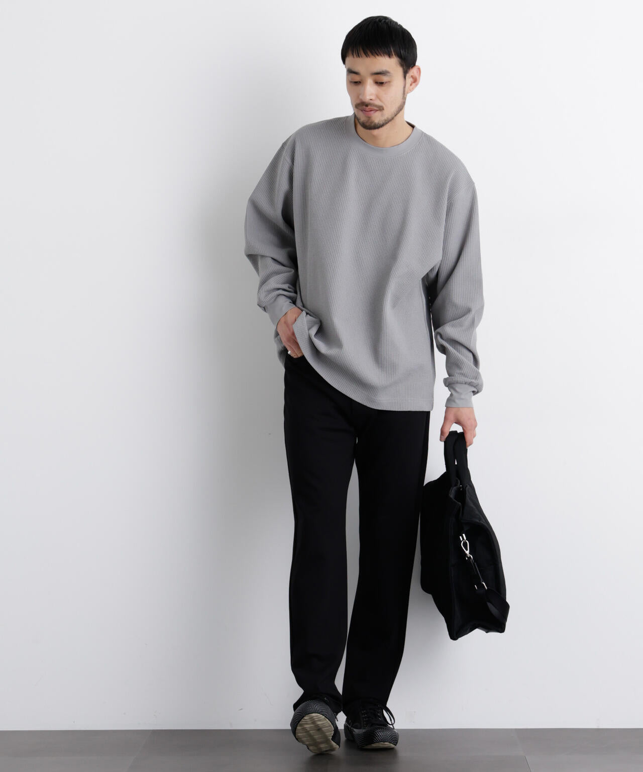 ワッフルプルオーバーTシャツ 長袖 6726123208