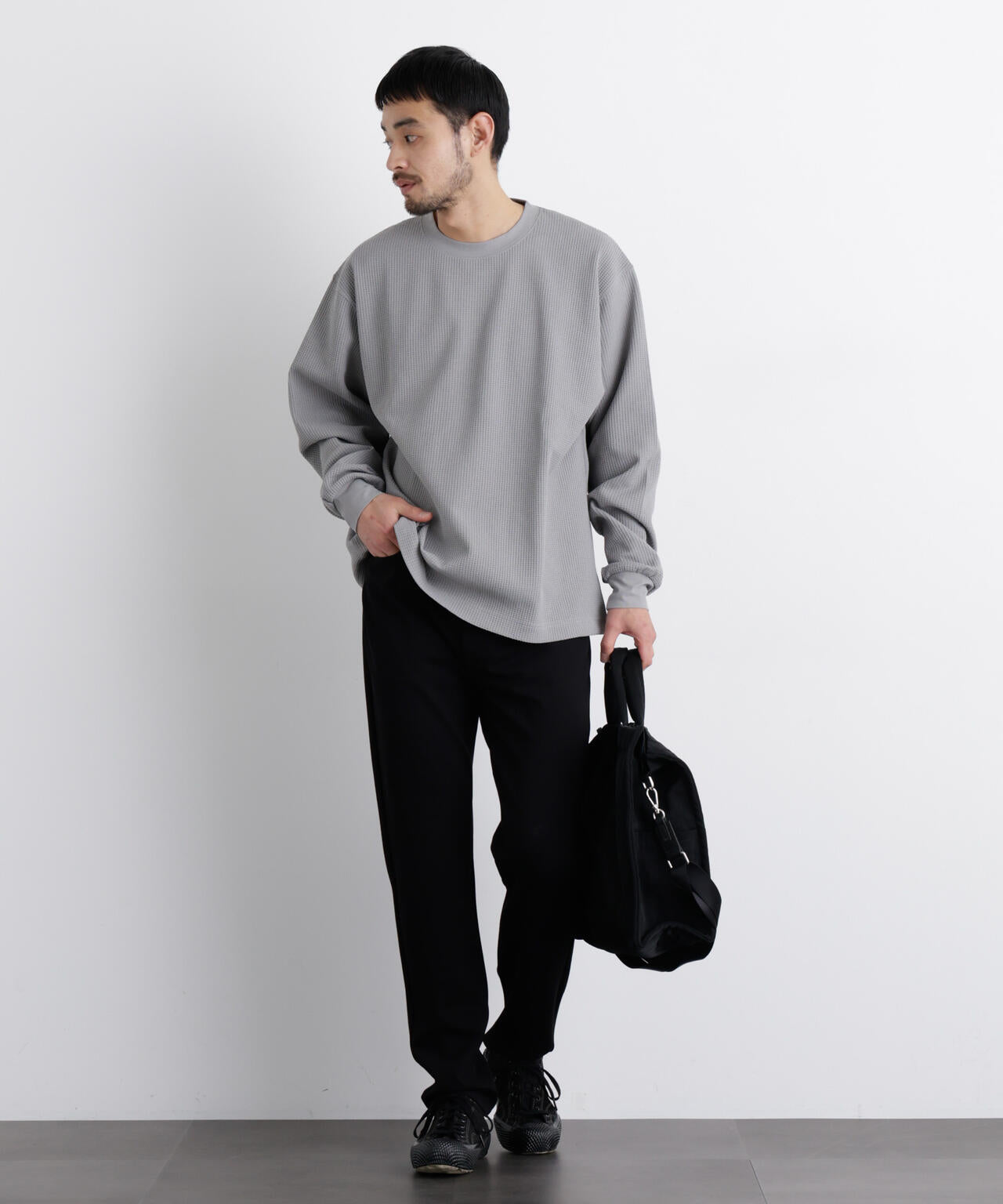 ワッフルプルオーバーTシャツ 長袖 6726123208