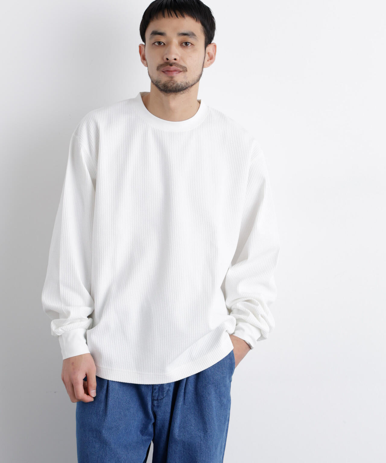 ワッフルプルオーバーTシャツ 長袖 6726123208
