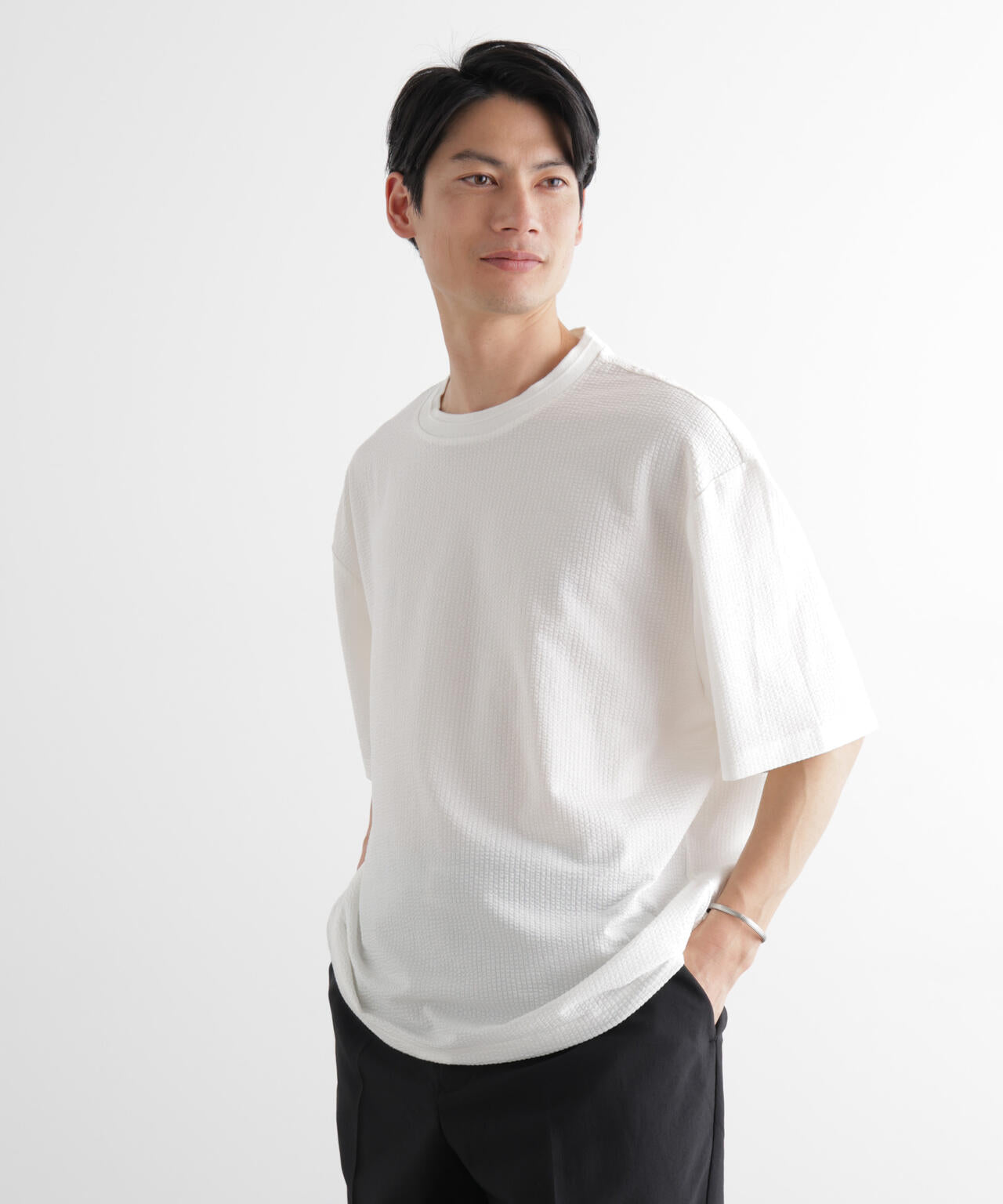 シルケットサッカーワイドTシャツ 半袖 6726124207