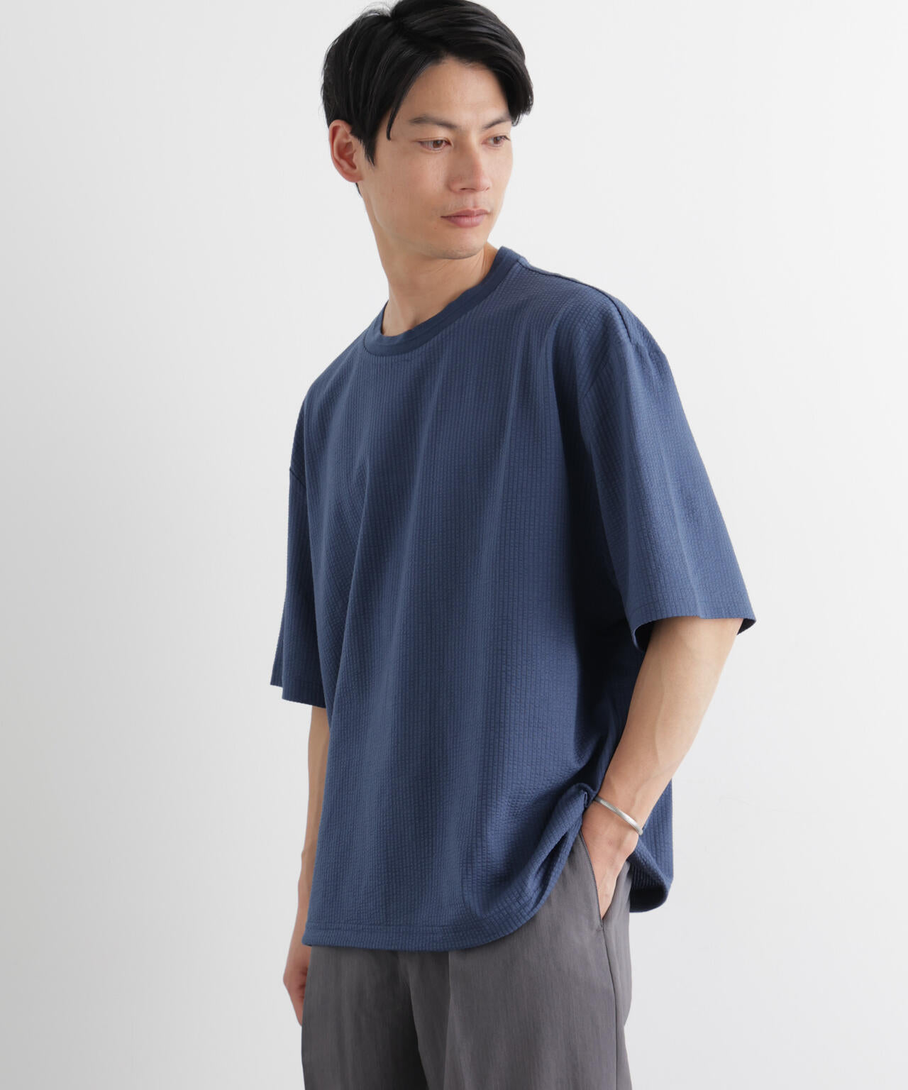 シルケットサッカーワイドTシャツ 半袖 6726124207