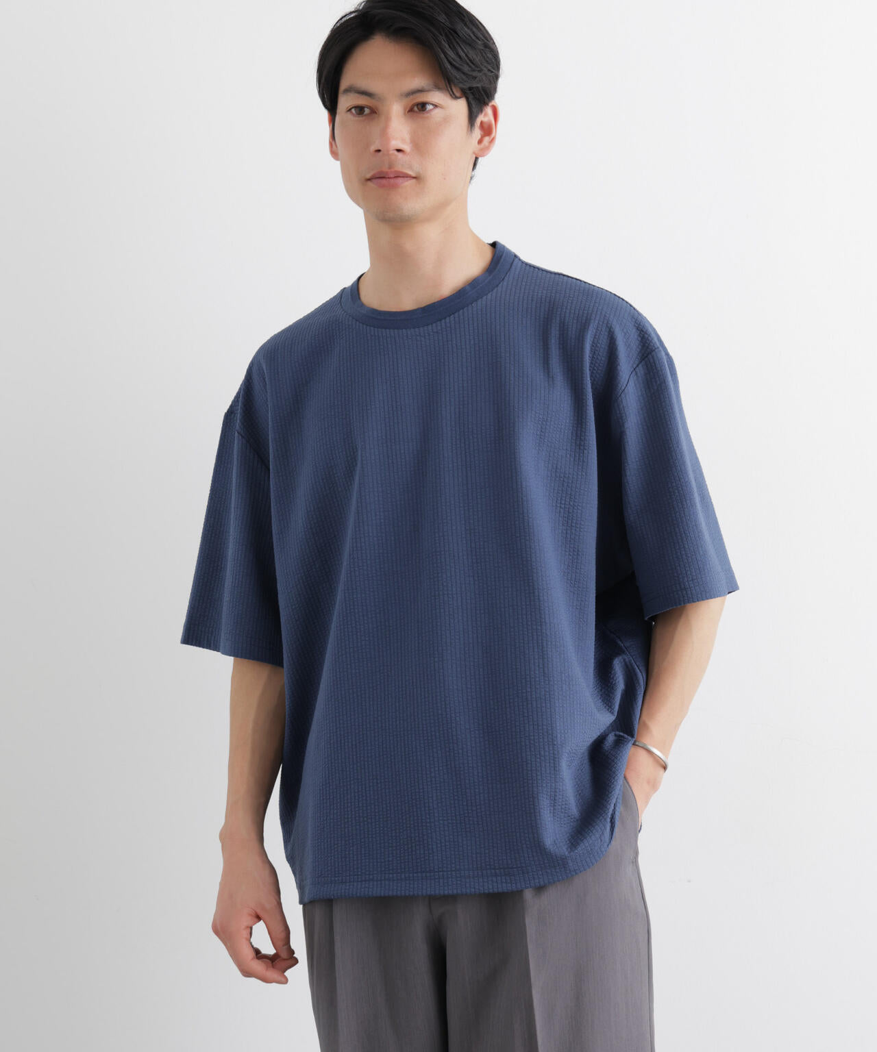 シルケットサッカーワイドTシャツ 半袖 6726124207