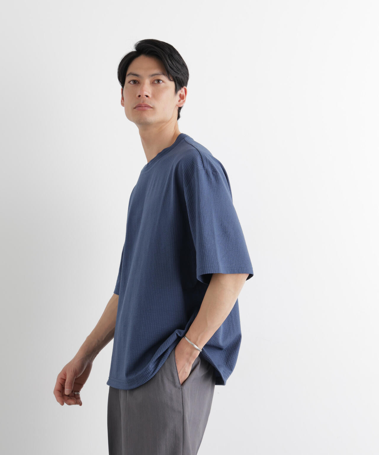 シルケットサッカーワイドTシャツ 半袖 6726124207