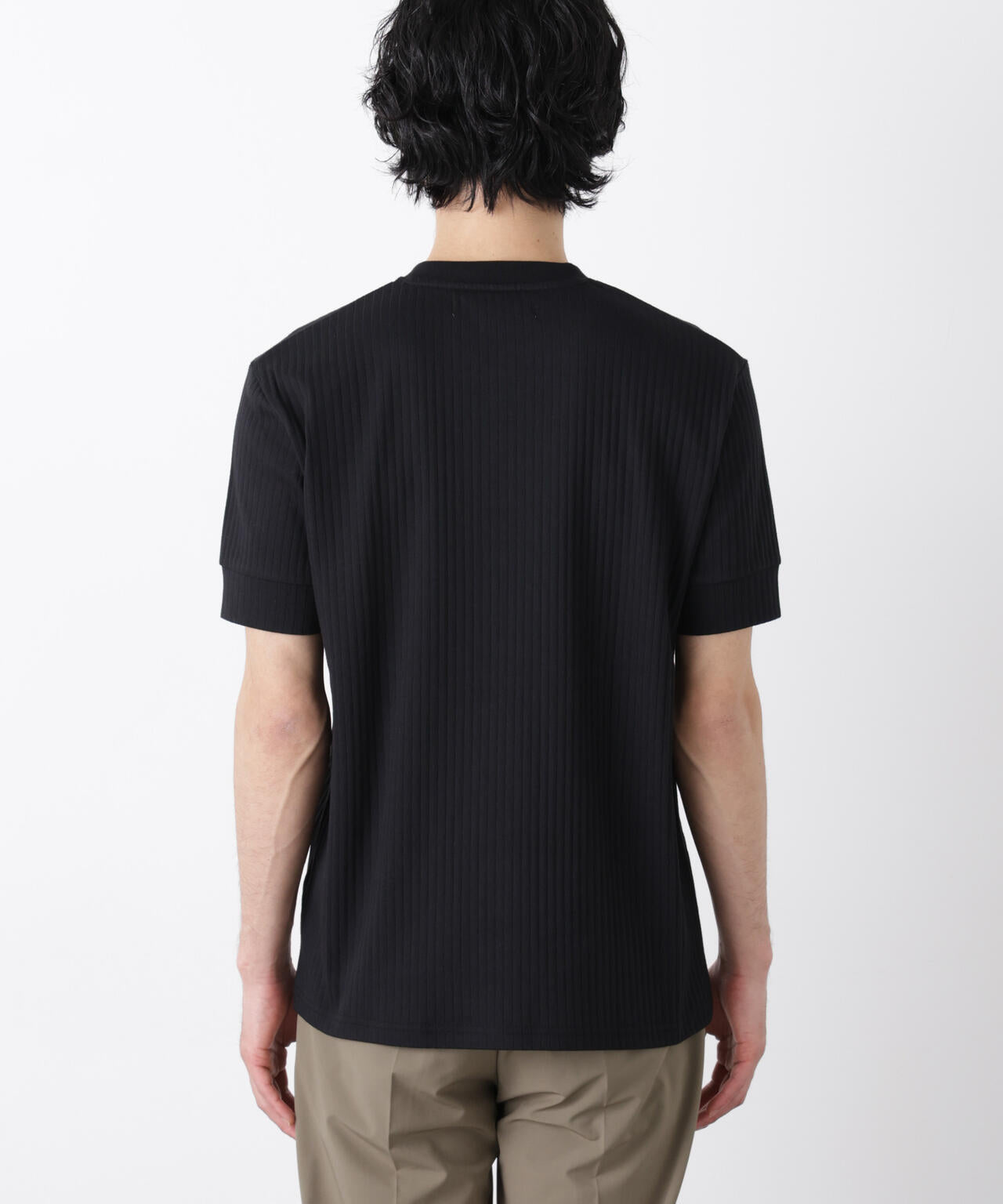 ワイドリブスタンダードヘンリーネックTシャツ 半袖 6726124214