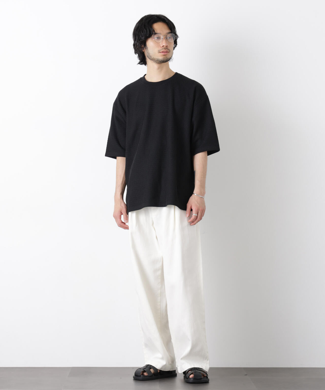 ジャガードニットソーTシャツ 半袖(セットアップ可) 6726124218