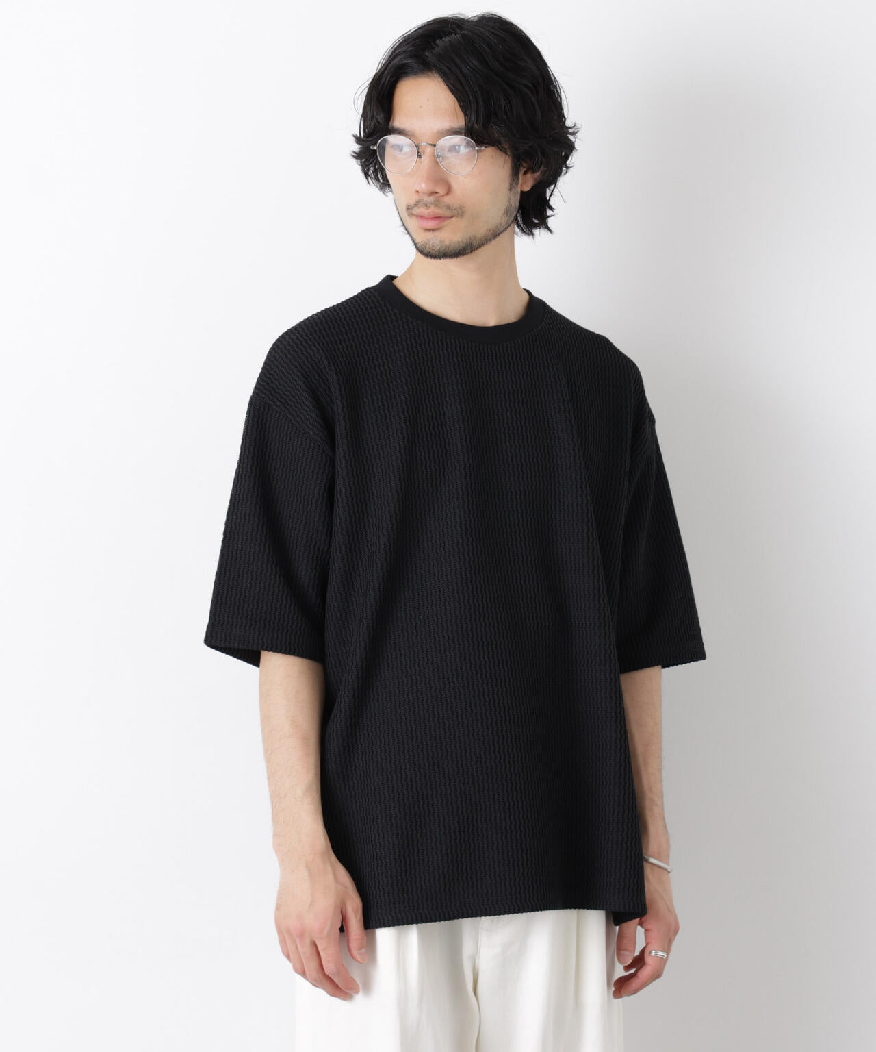 ジャガードニットソーTシャツ 半袖(セットアップ可) 6726124218