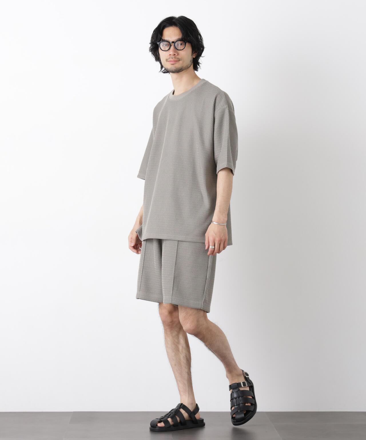 ジャガードニットソーTシャツ 半袖(セットアップ可) 6726124218