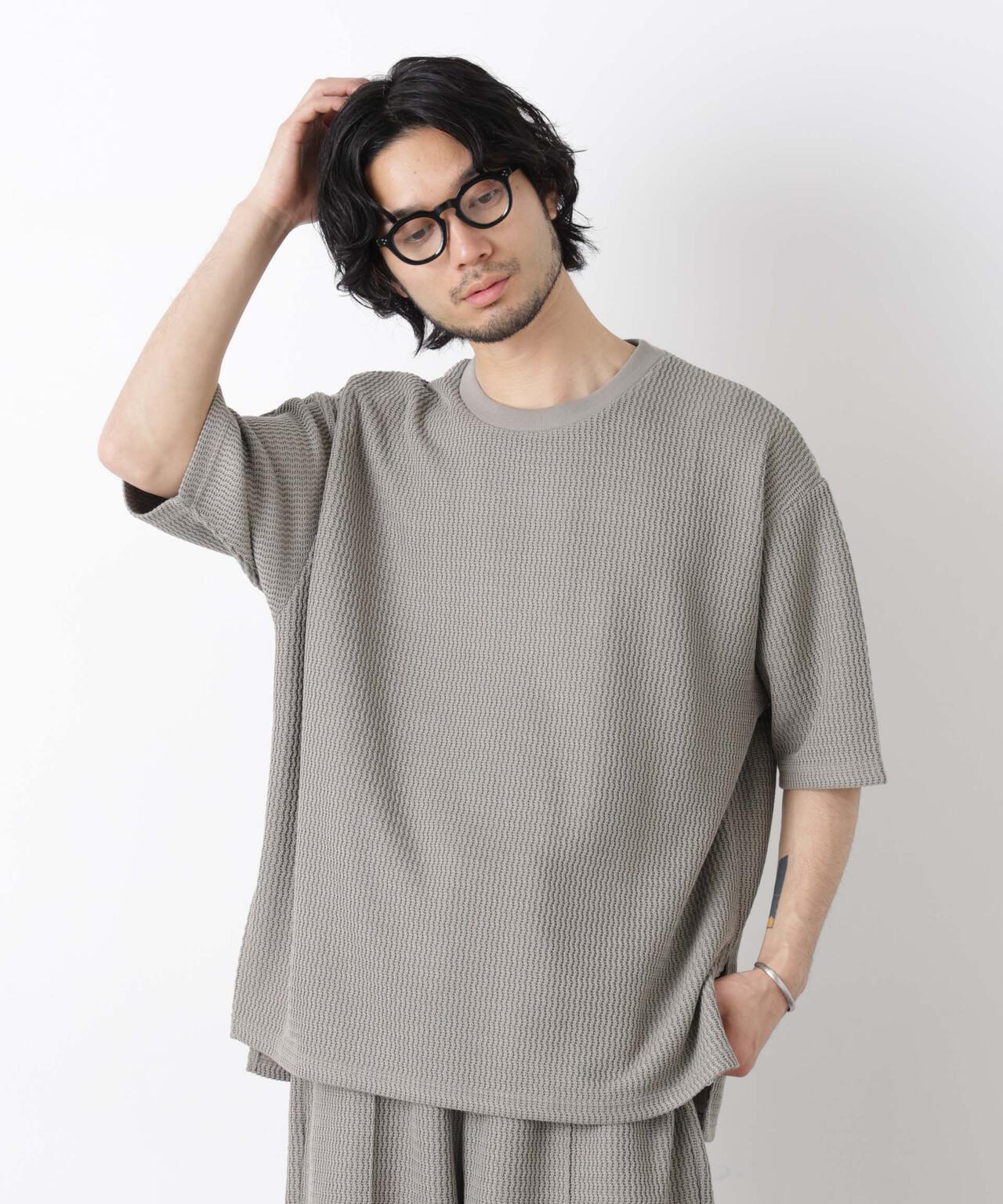 ジャガードニットソーTシャツ 半袖(セットアップ可) 6726124218