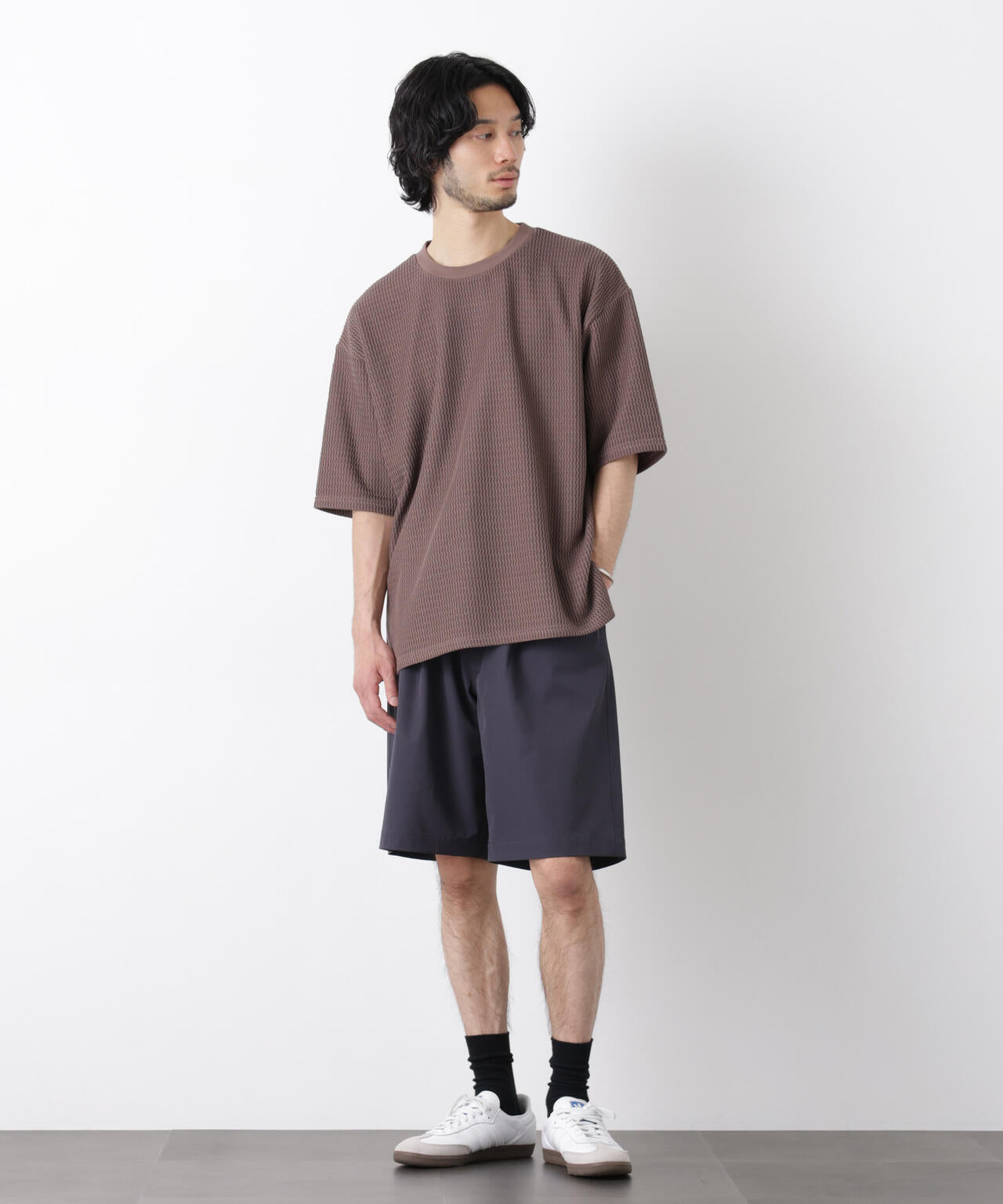 ジャガードニットソーTシャツ 半袖(セットアップ可) 6726124218