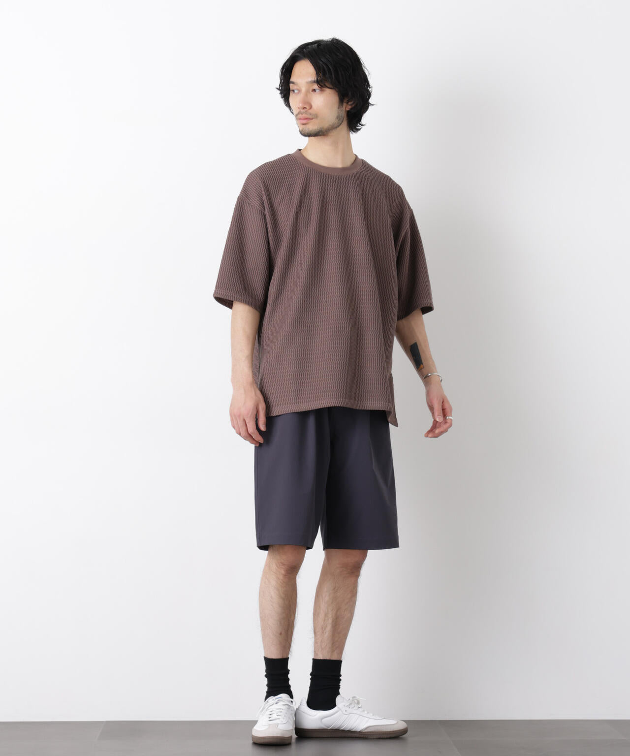 ジャガードニットソーTシャツ 半袖(セットアップ可) 6726124218