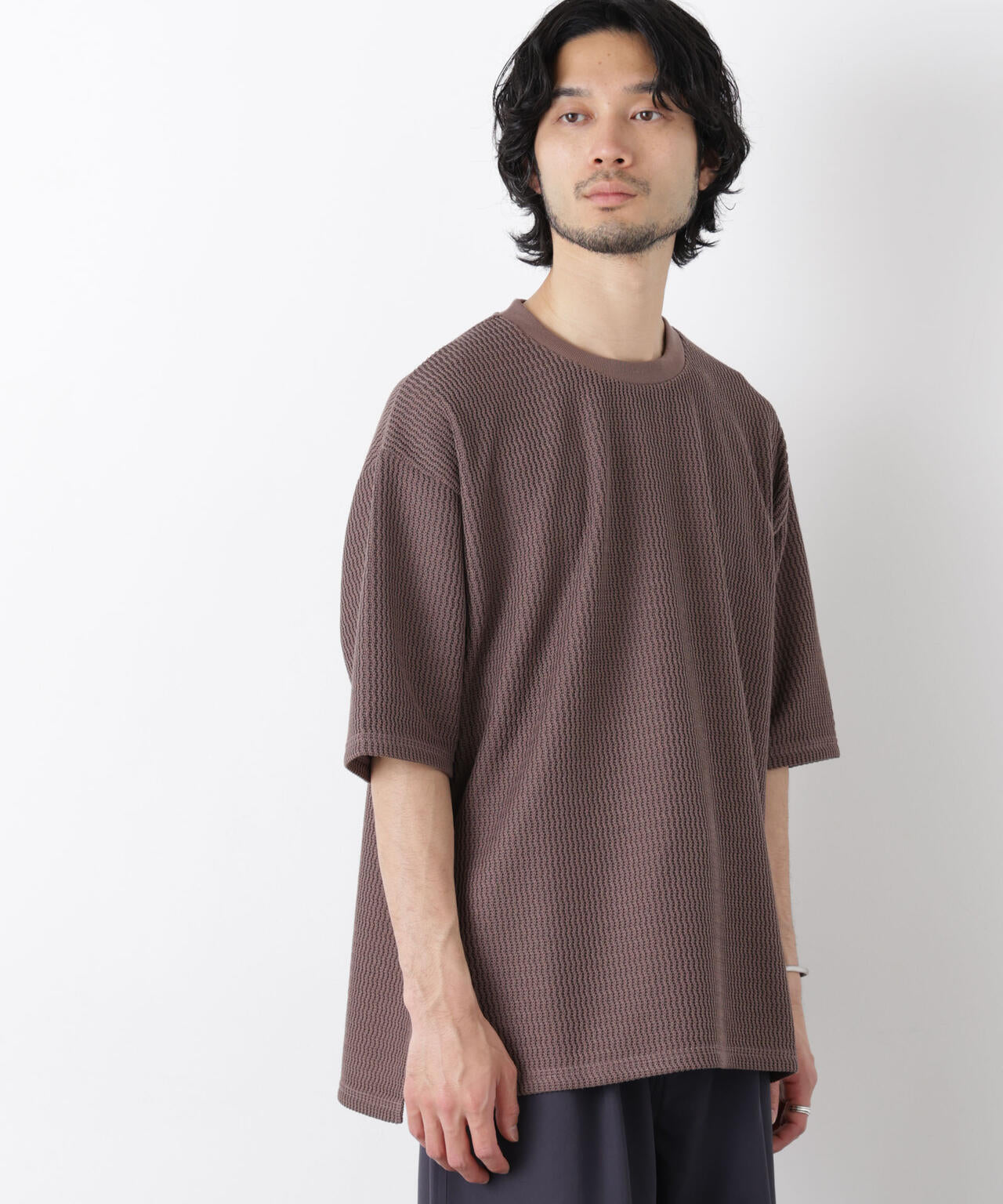 ジャガードニットソーTシャツ 半袖(セットアップ可) 6726124218