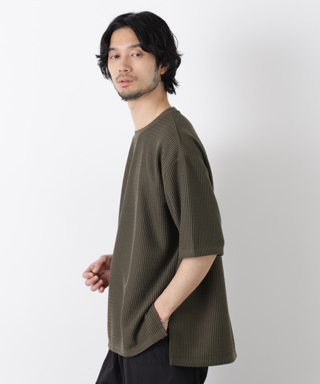 ジャガードニットソーTシャツ 半袖(セットアップ可) 6726124218