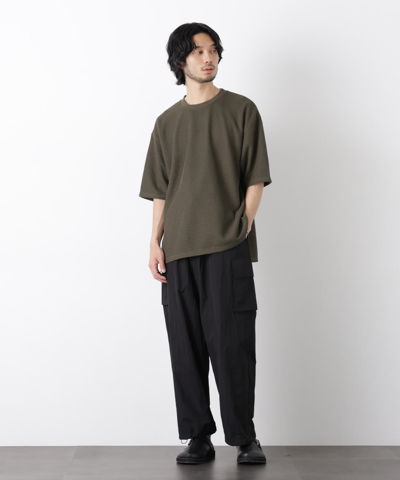 ジャガードニットソーTシャツ 半袖(セットアップ可) 6726124218