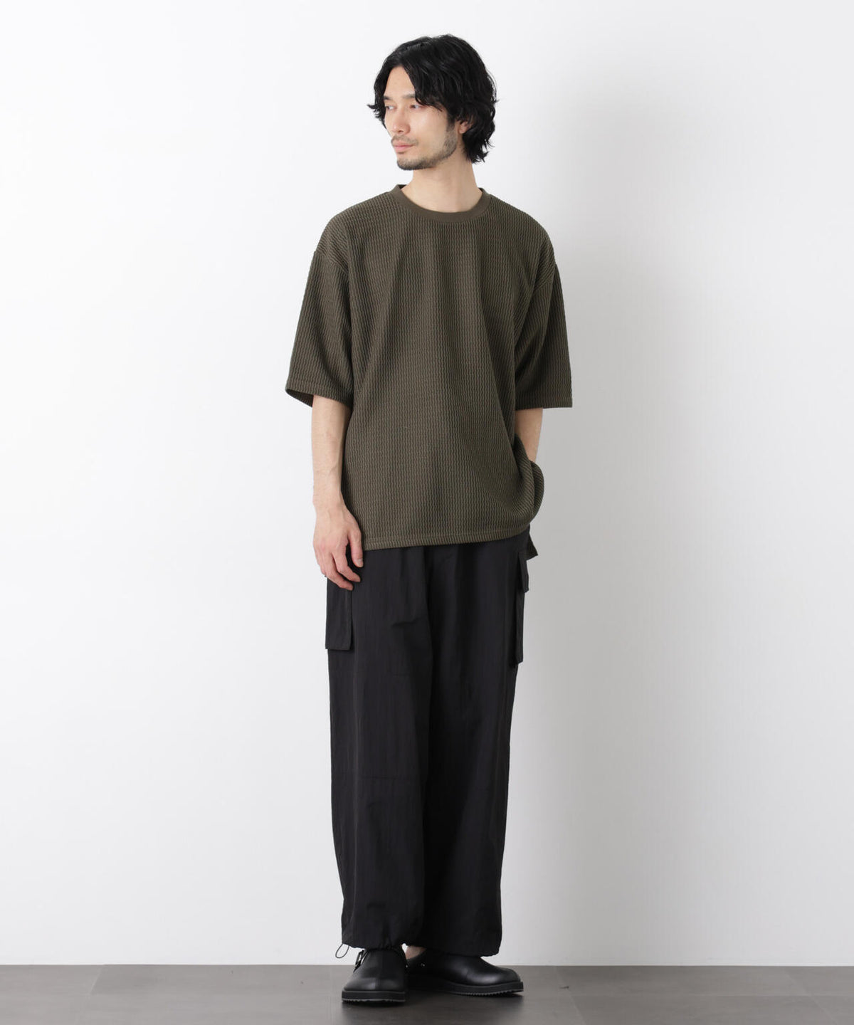 ジャガードニットソーTシャツ 半袖(セットアップ可) 6726124218