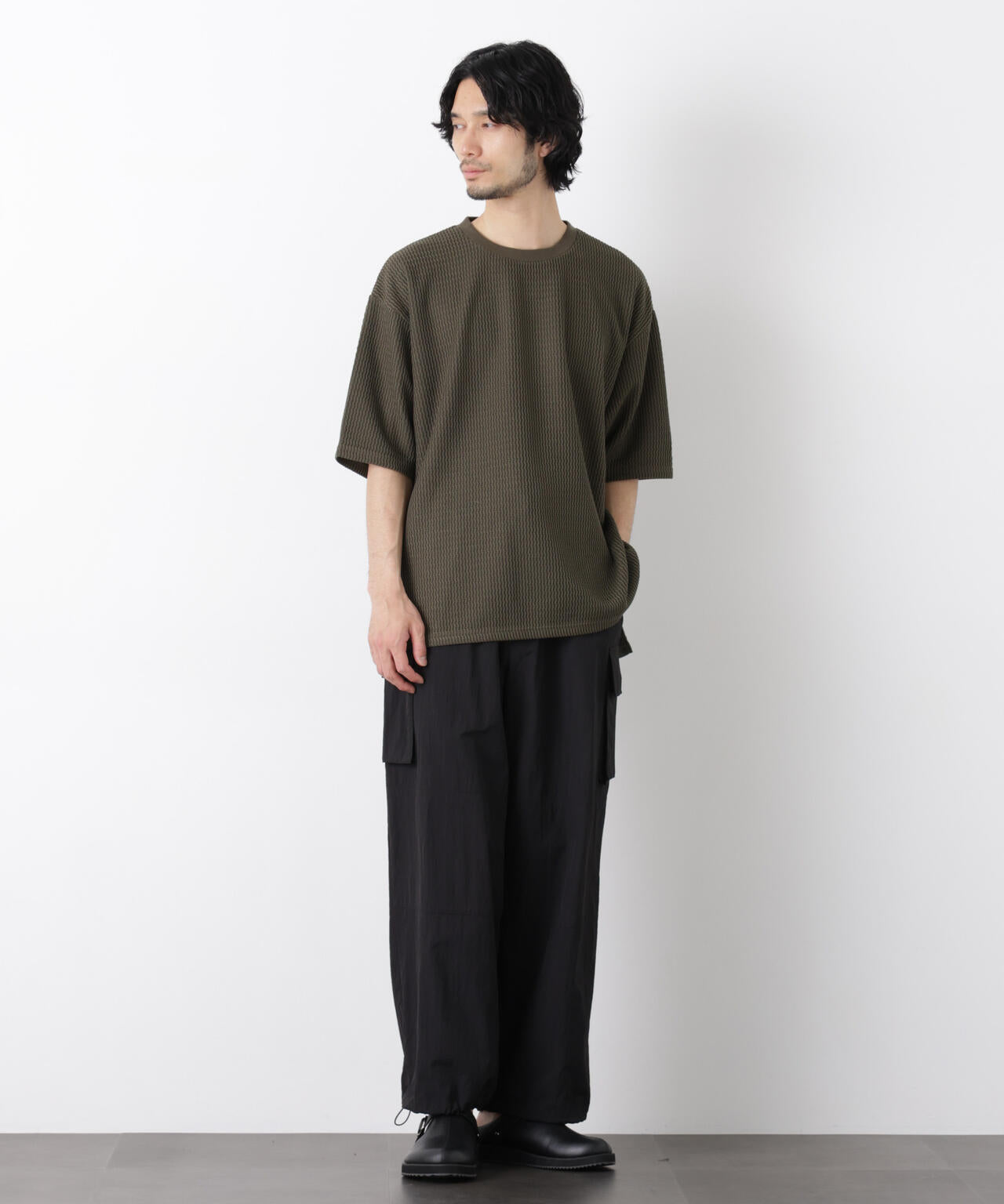 ジャガードニットソーTシャツ 半袖(セットアップ可) 6726124218