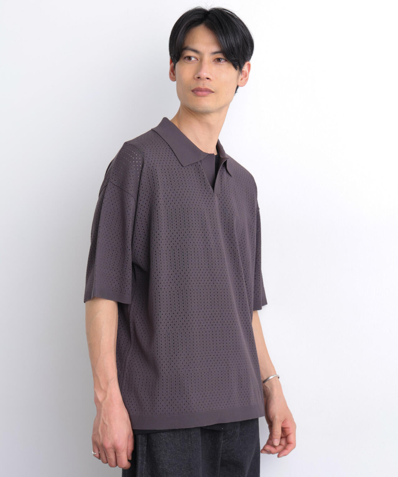 スキッパーテックニットポロシャツ/半袖 6726124219
