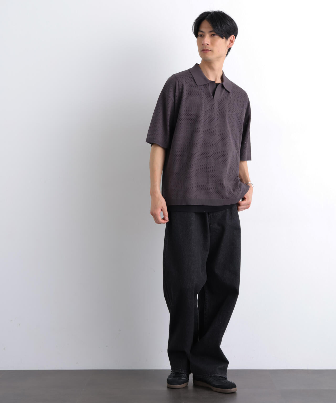 スキッパーテックニットポロシャツ/半袖 6726124219