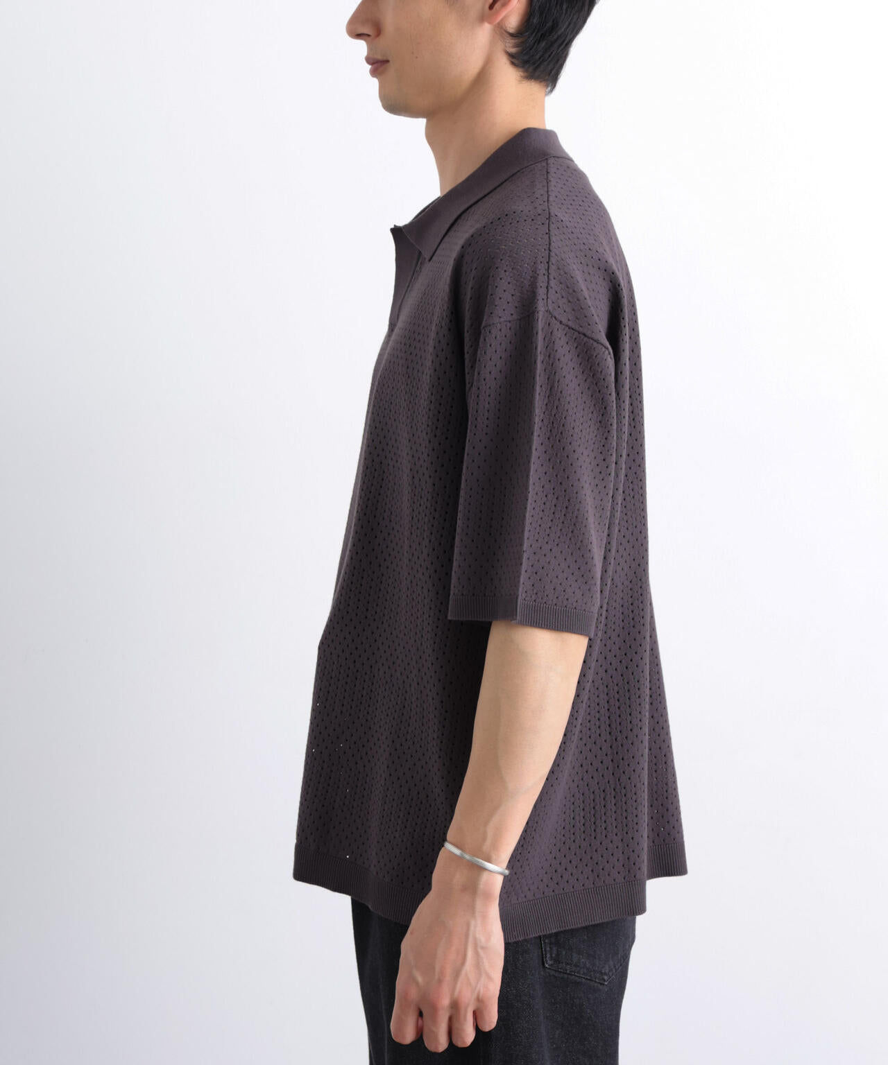WEB限定/スキッパーテックニットポロシャツ/半袖 6726124219