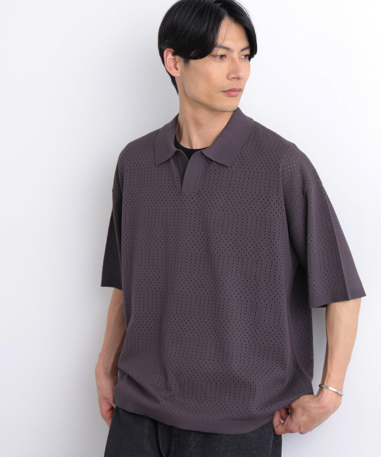 スキッパーテックニットポロシャツ/半袖 6726124219