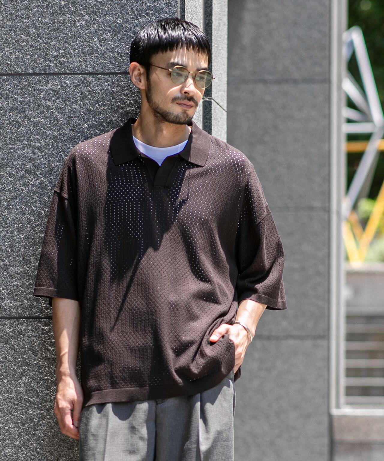 スキッパーテックニットポロシャツ/半袖 6726124219