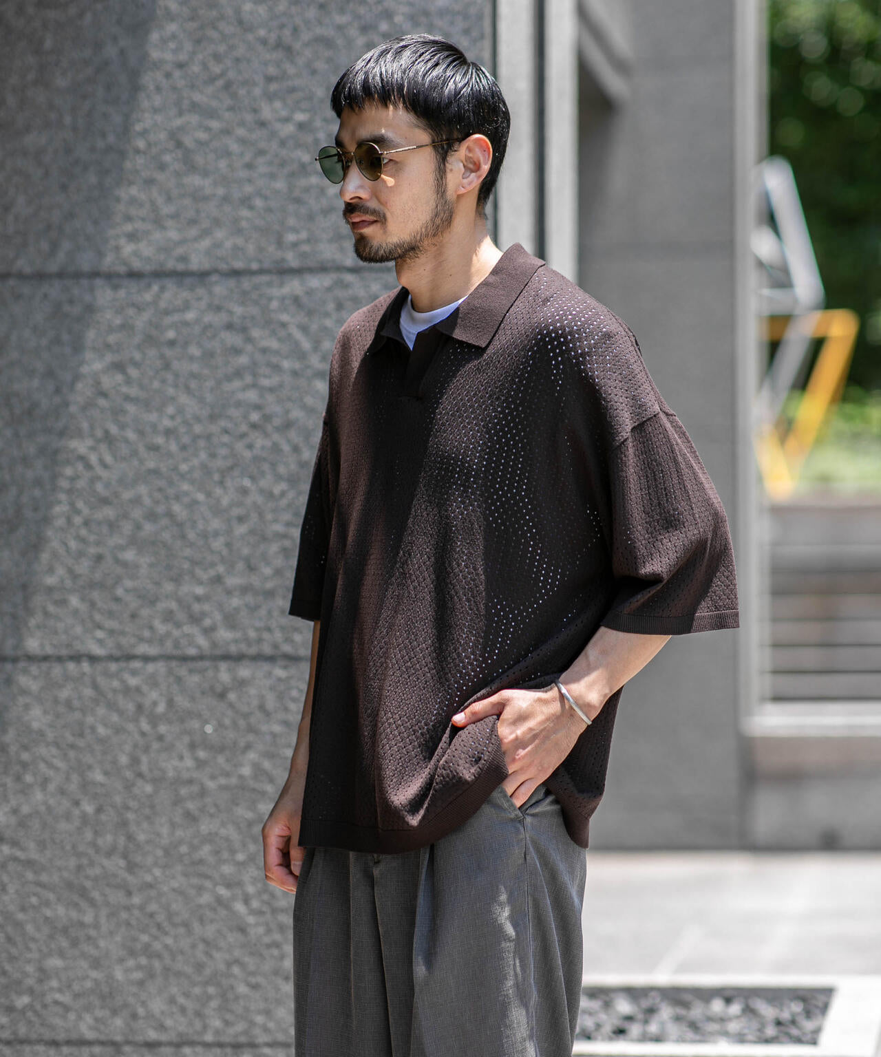 スキッパーテックニットポロシャツ/半袖 6726124219