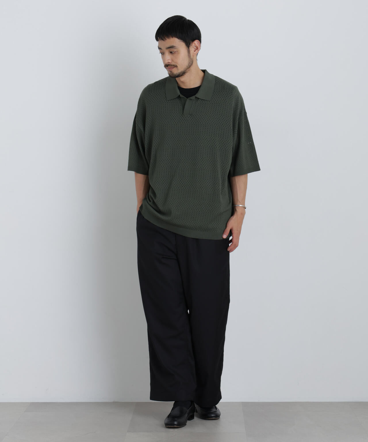 スキッパーテックニットポロシャツ/半袖 6726124219