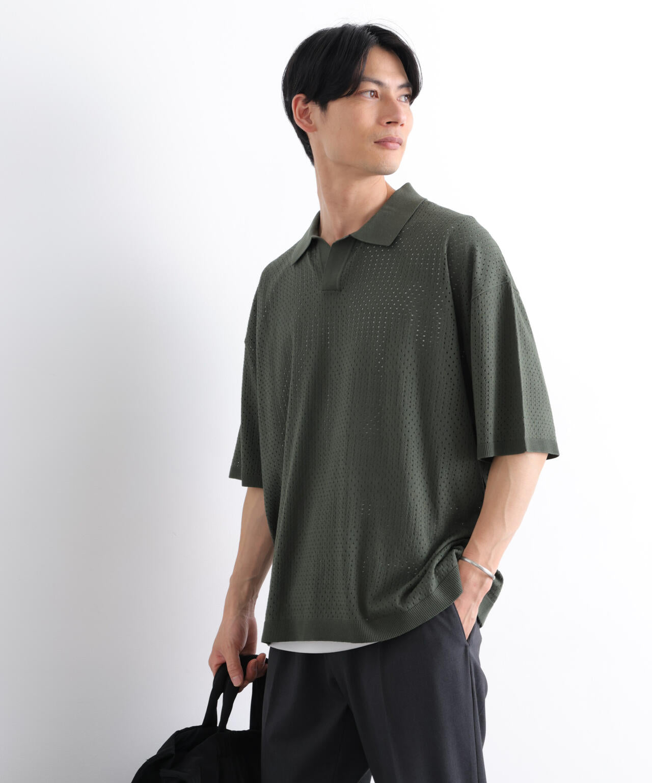スキッパーテックニットポロシャツ/半袖 6726124219