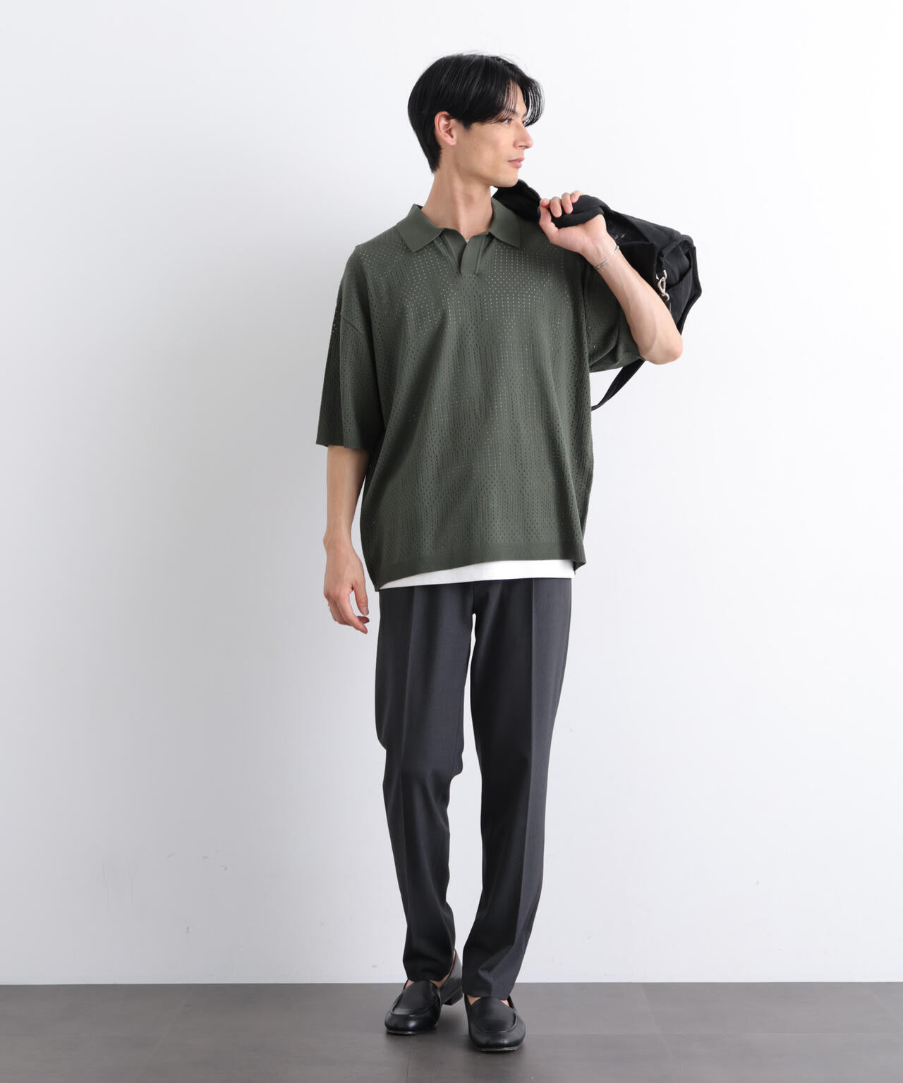 スキッパーテックニットポロシャツ/半袖 6726124219