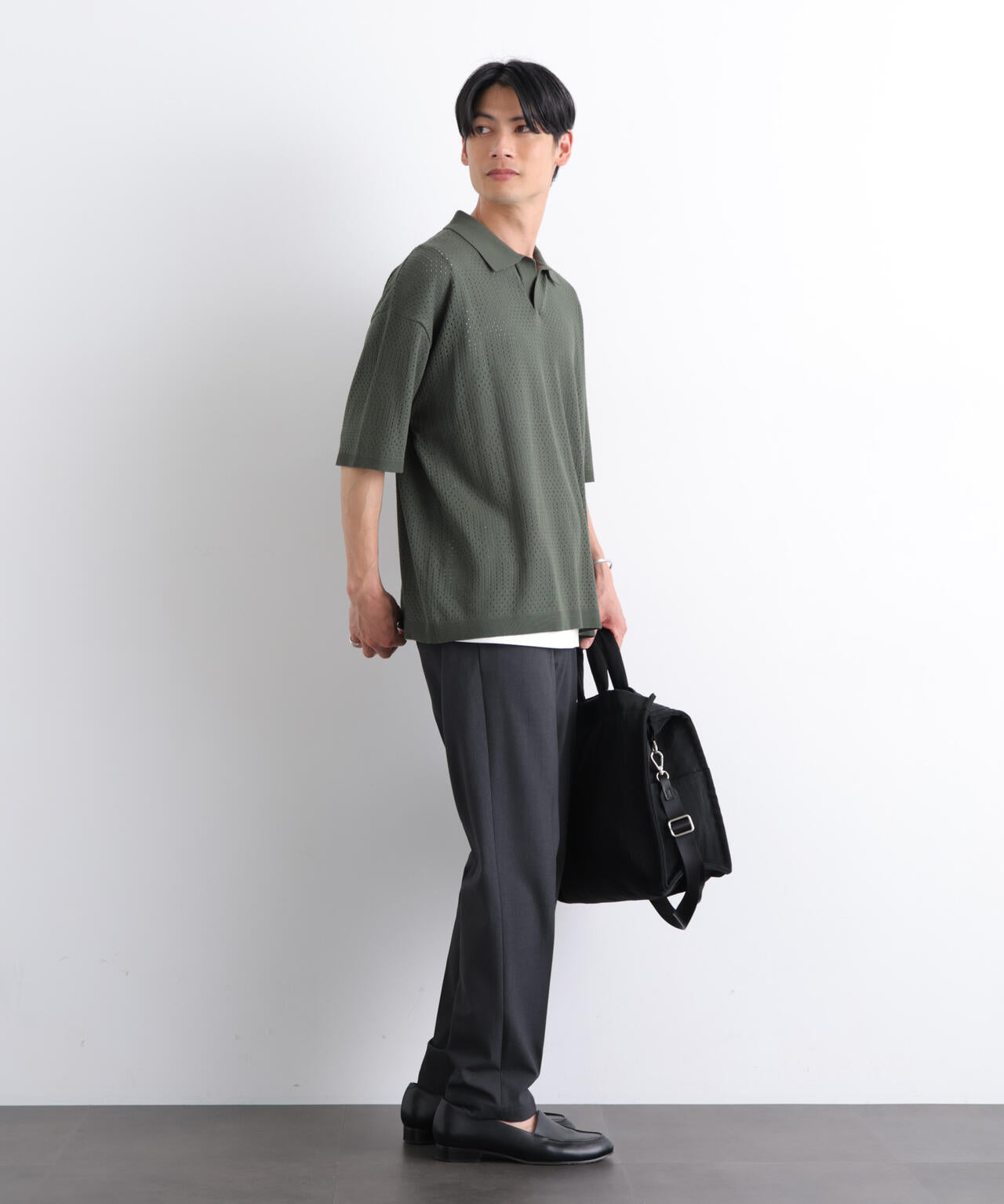 スキッパーテックニットポロシャツ/半袖 6726124219