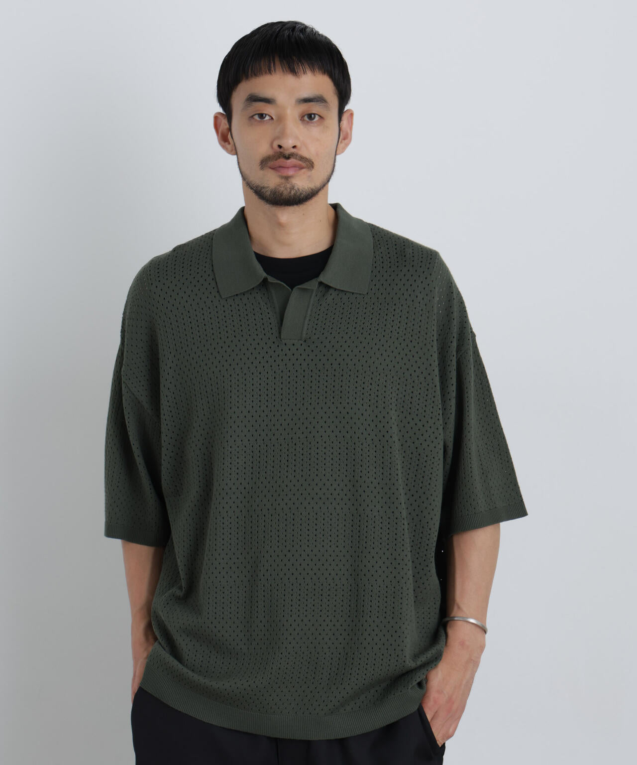 スキッパーテックニットポロシャツ/半袖 6726124219