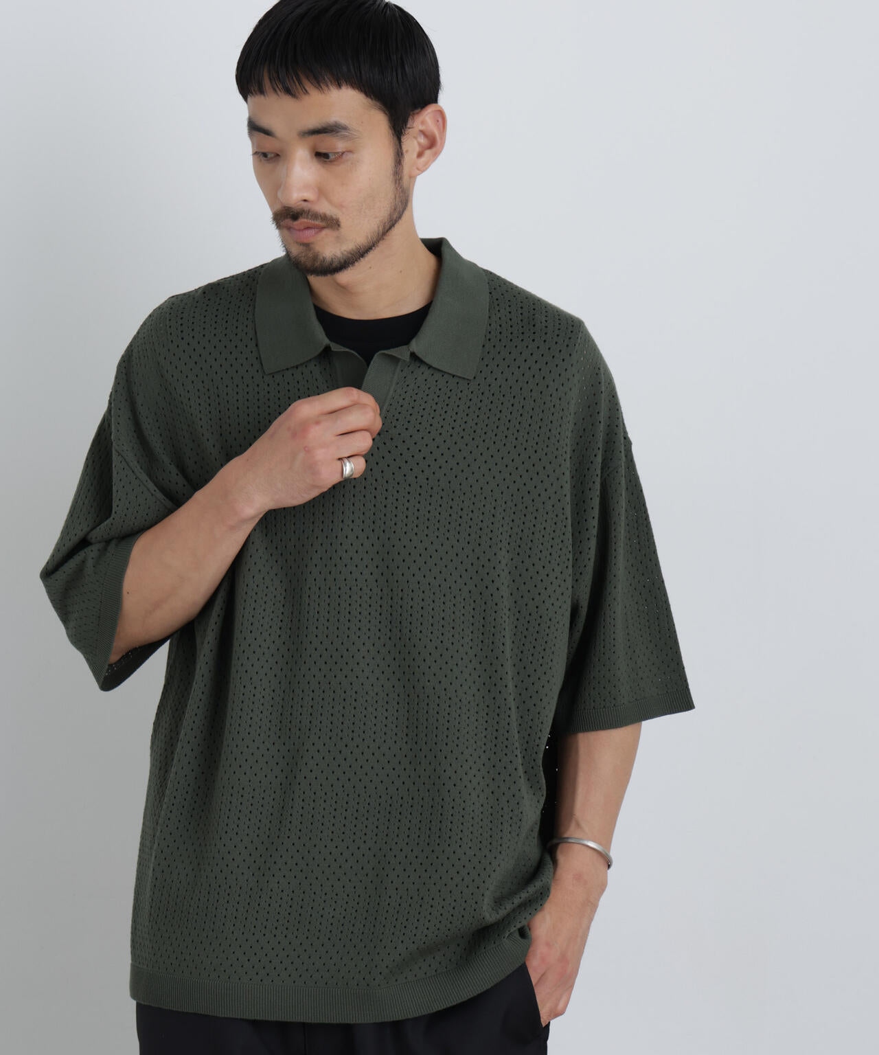 スキッパーテックニットポロシャツ/半袖 6726124219